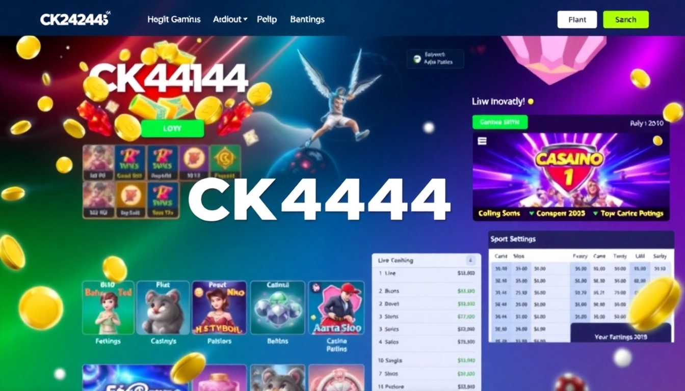 CK 444 online gaming platform featuring slots, live casino, and sports betting for Bangladesh players