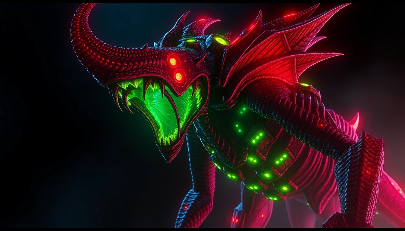 Visually striking monster concept from 789f.monster, showing a detailed creature with glowing features and intense expression, designed to engage fans and gamers alike.