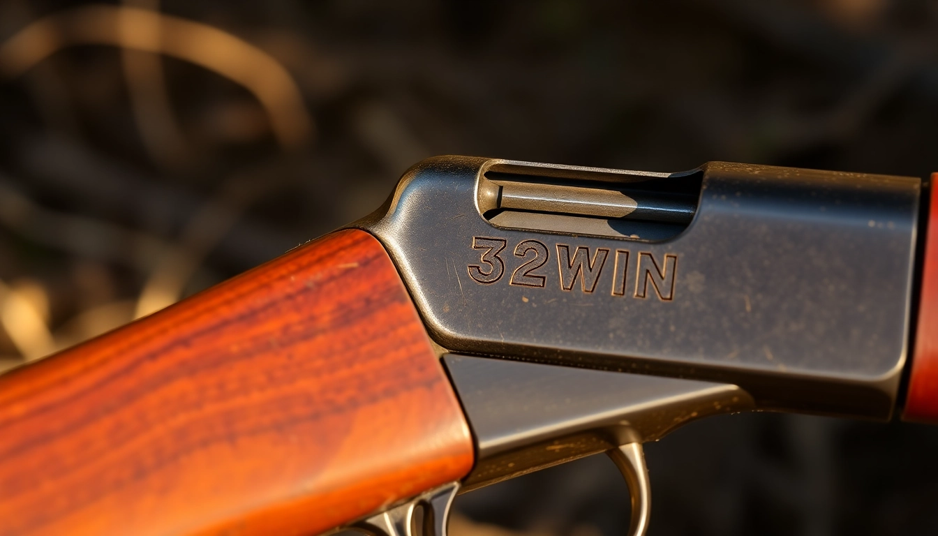 A detailed shot of a classic Winchester rifle featuring the 32WIN cartridge, highlighting craftsmanship and heritage to attract enthusiasts and collectors.