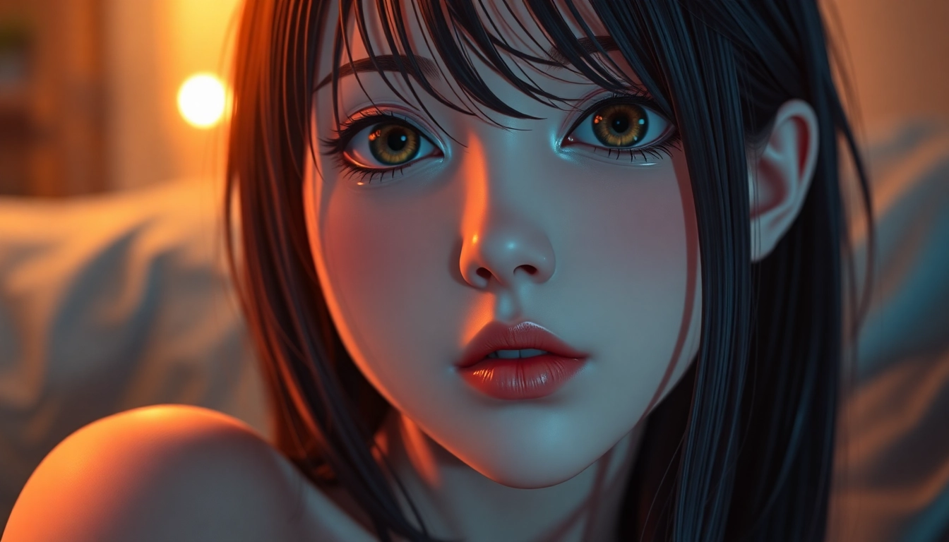 High-resolution NSFW AI-generated artwork showcasing a realistic anime avatar with expressive features and detailed background