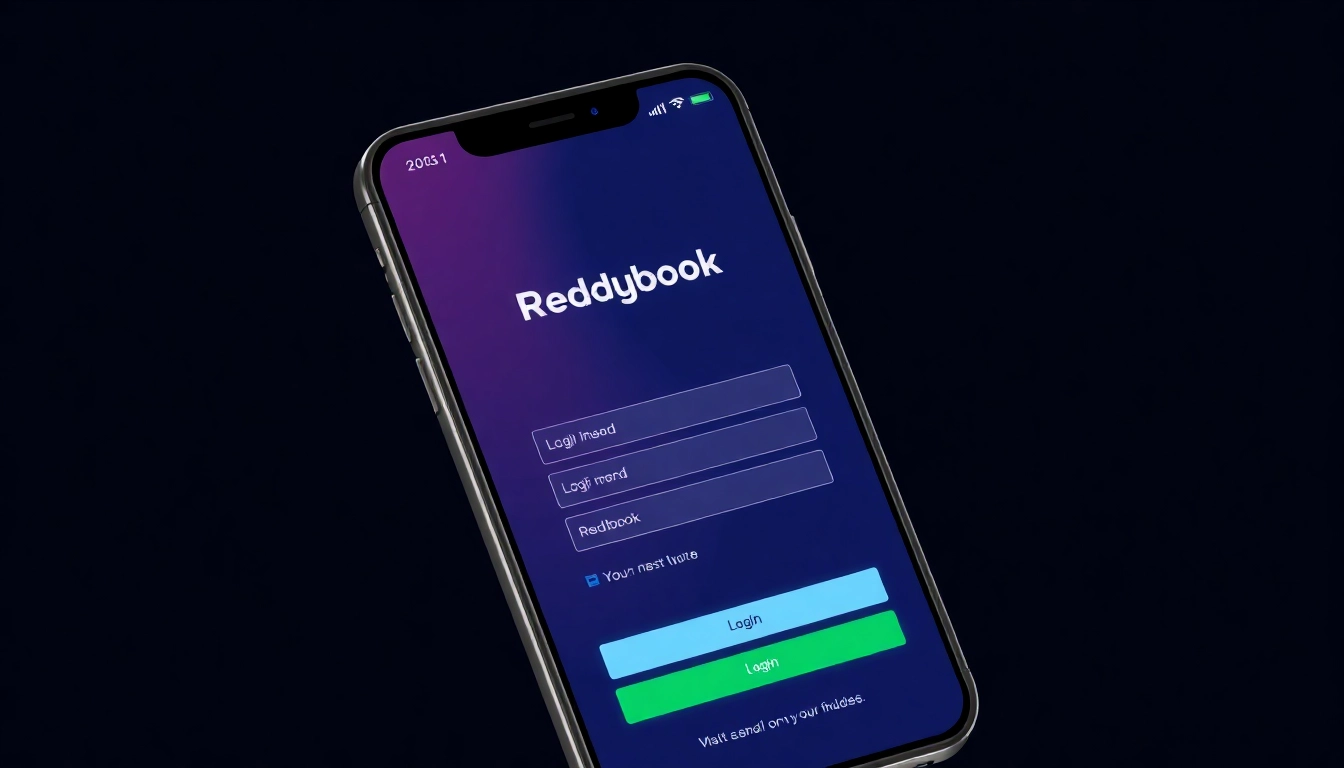 Reddybook Login page displayed on a smartphone with clear fields and secure login features for easy access to betting platform.