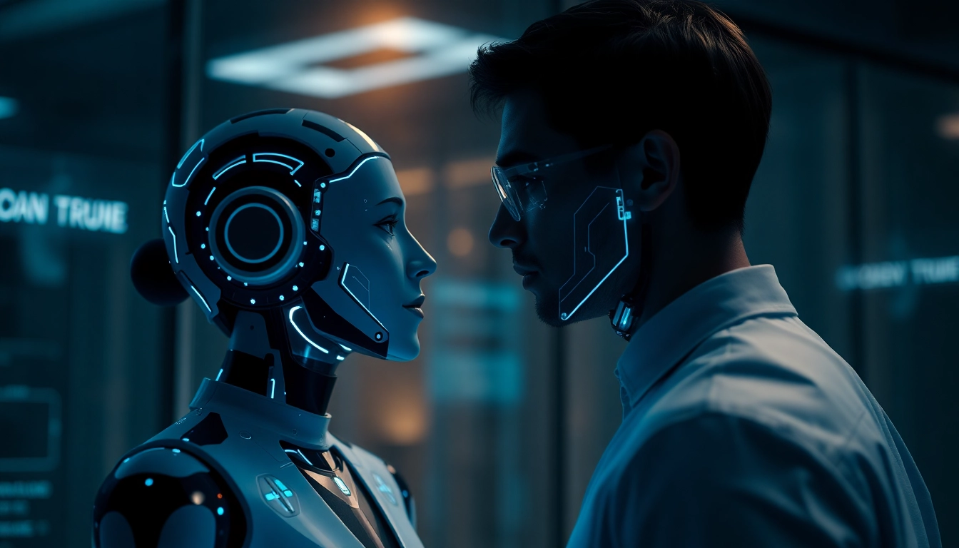 Professional image illustrating Ai sex with a digital avatar in a sleek, intimate setting emphasizing privacy and modern technology.