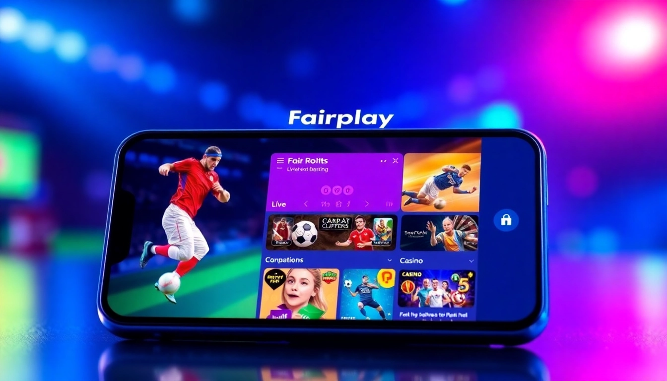 Seamless betting experience with the fairplay app on a smartphone, showcasing live sports and casino features for users in India.
