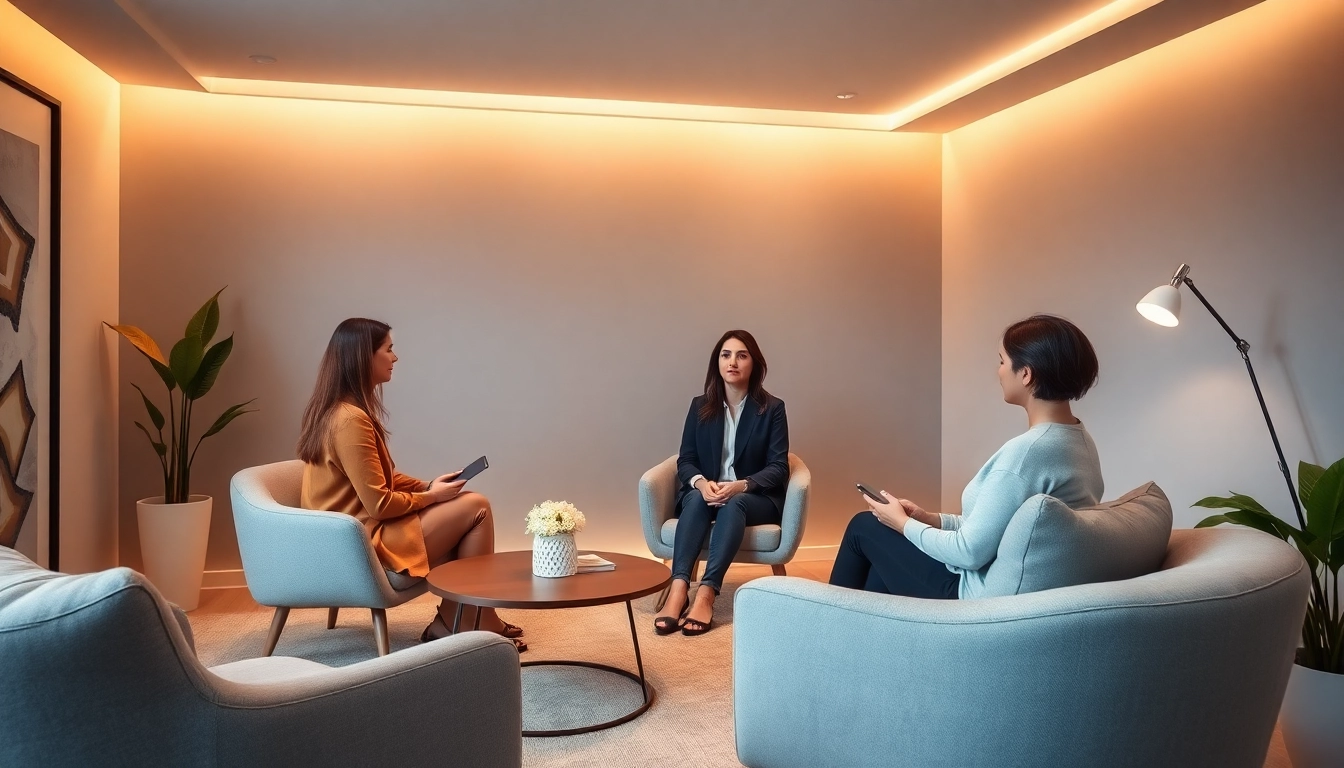 Psychoterapia Lublin - Cozy therapy room with a professional psychologist and a client focused on healing.