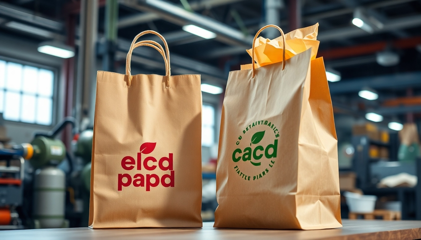 High-quality image of a paper bag forming part of a eco-friendly product presentation for torba
