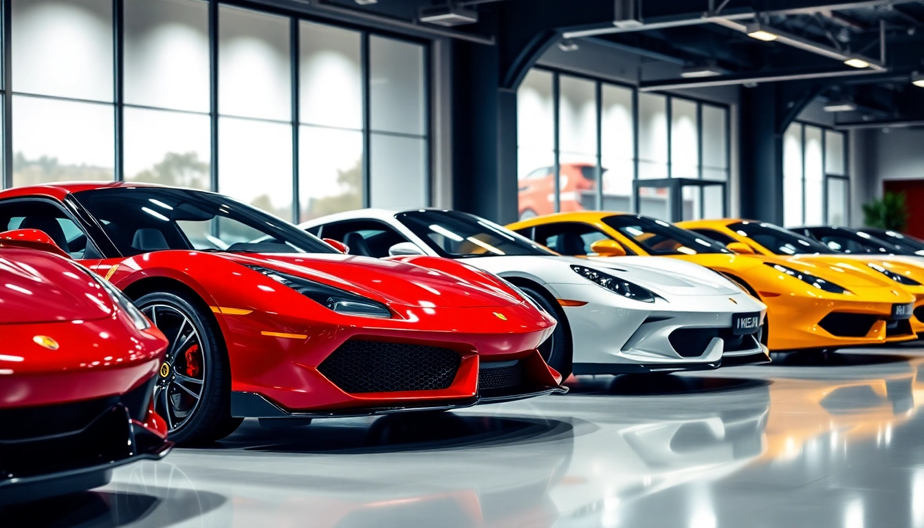 Showcase of high-end car sportive usate models ready for sale, featuring sleek exteriors and