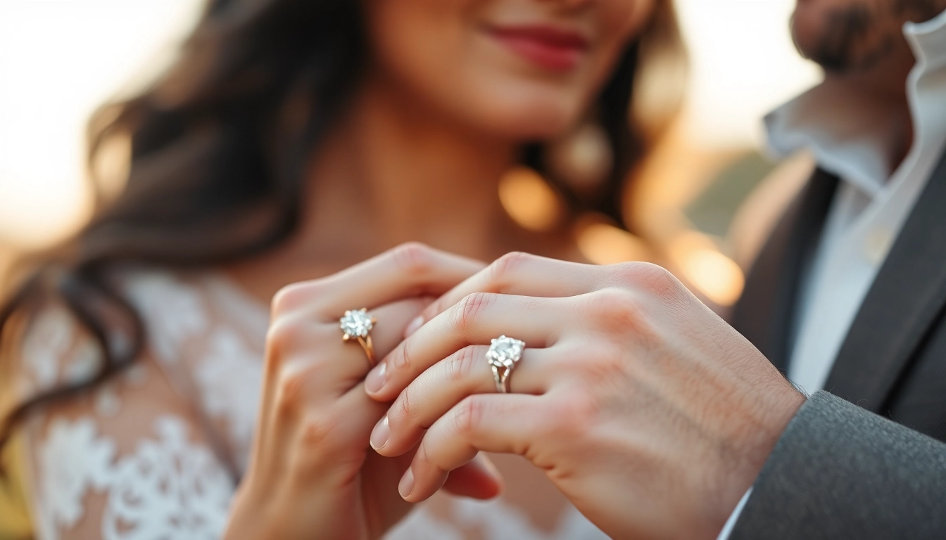 Pasipirsimo ziedai showcasing sparkling diamonds and elegant designs on a romantic setting,