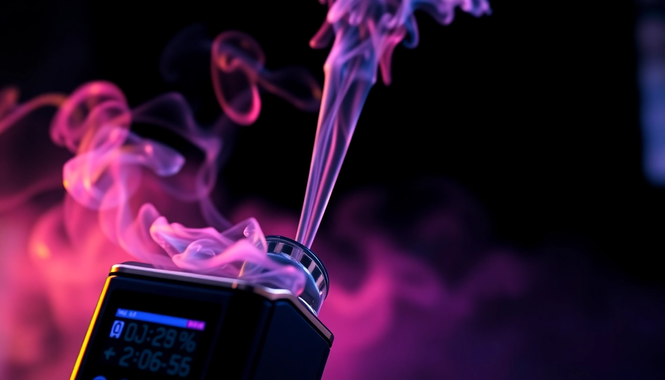E-cigi being used by a person with vapor clouds, showcasing sleek design and vaping experience