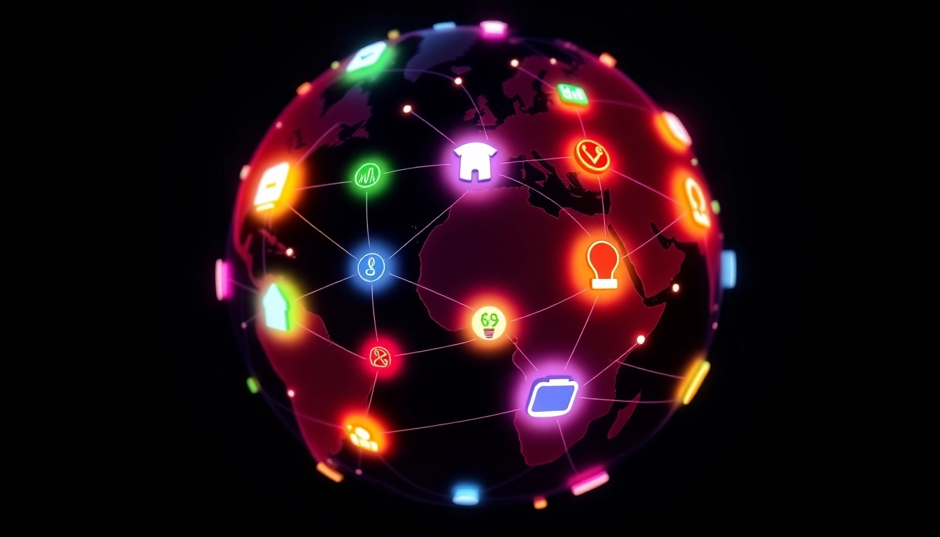Global startup updates illustrate innovative entrepreneurs connecting worldwide in a vibrant