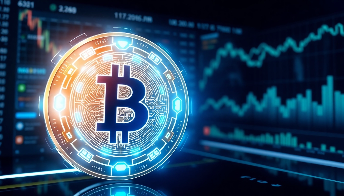 Aicoin financial digital token displayed on a high-tech trading interface, illustrating